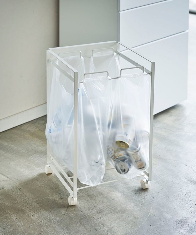 tower 目隠し分別ダストワゴン タワー 2分別  ホワイト ホワイト