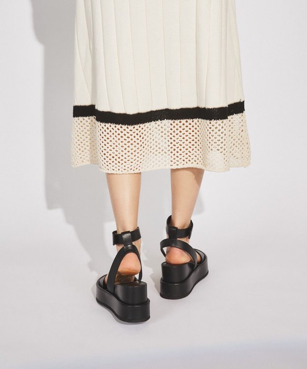 GRACE CONTINENTAL メッシュヘムニットワンピース キナリ