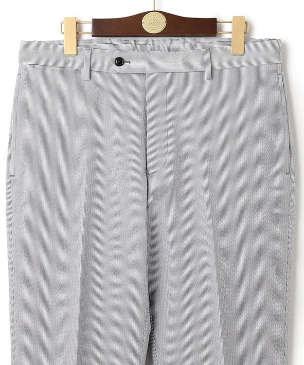 J.PRESS MEN 【J.PRESS PLUS】ポリエステルコットンリネンサッカー スラックス ネイビー系1