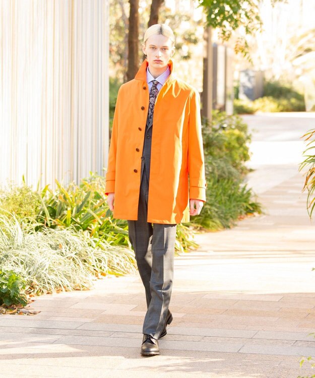 J.PRESS MEN 【驚きの軽さ / オンオフ兼用】【ストレッチ性 / 撥水機能 / 手洗い可】テクニカルライトポプリン カーコート オレンジ系