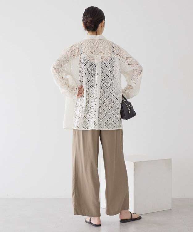 AMERICAN HOLIC レース長袖シャツ Ivory