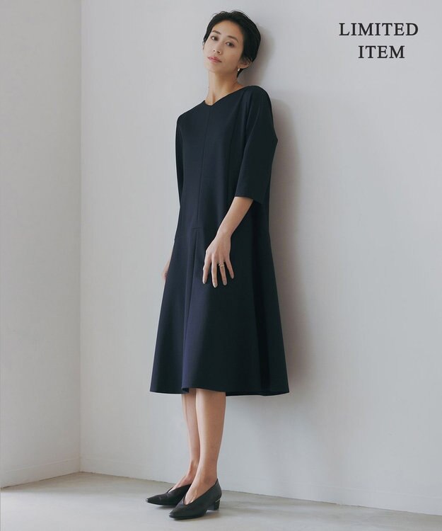 ICB 【WEB限定】コットンコンプレッシャー ワンピース ネイビー系