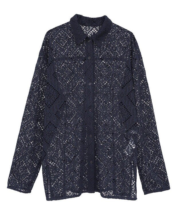 AMERICAN HOLIC レース長袖シャツ Navy