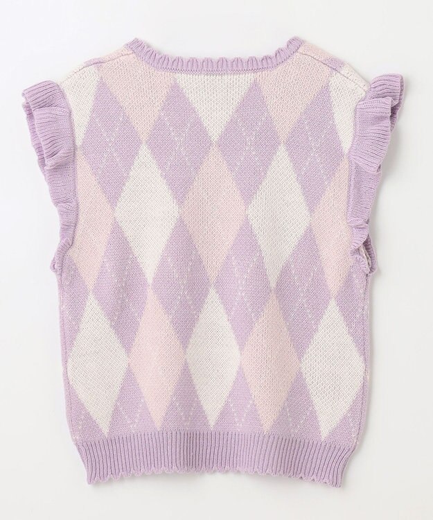 ANY KIDS アーガイル ニット ベスト ラベンダー系