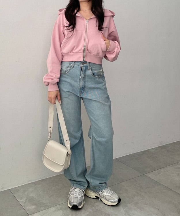 WEGO ショートZIPパーカー ピンク