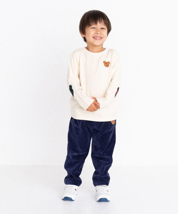 MIKI HOUSE HOT BISCUITS 【80-120cm】 ストレッチニット コーデュロイパンツ 紺