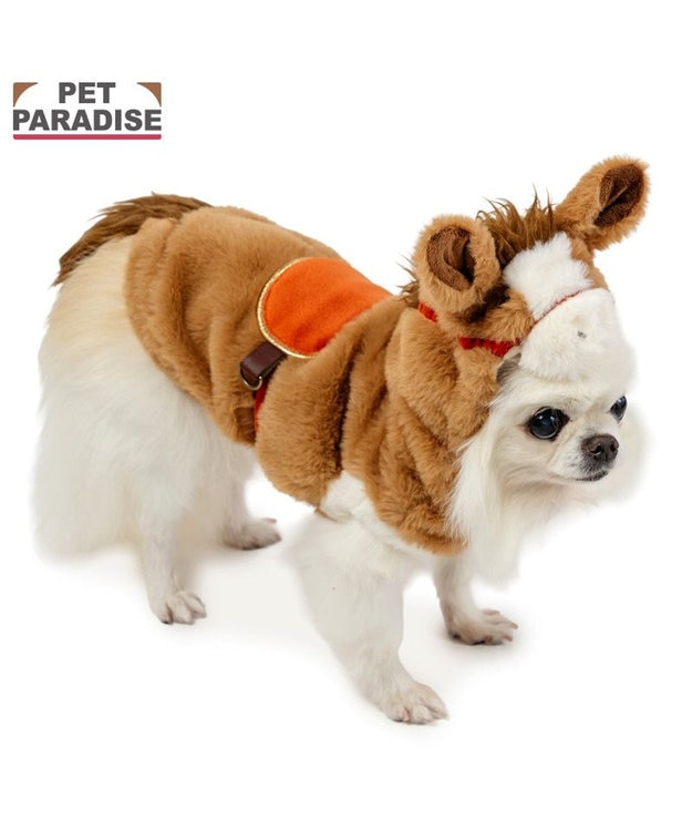 PET PARADISE ペットパラダイス 干支 午なりきり パーカー 小型犬 ブラウン