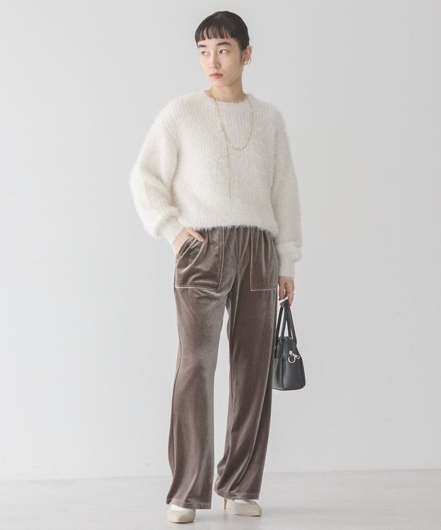 AMERICAN HOLIC ベロアベイカーリラックスパンツ Mocha