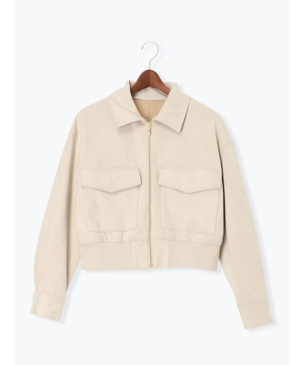 Te chichi スウェードジップブルゾン ライトベージュ