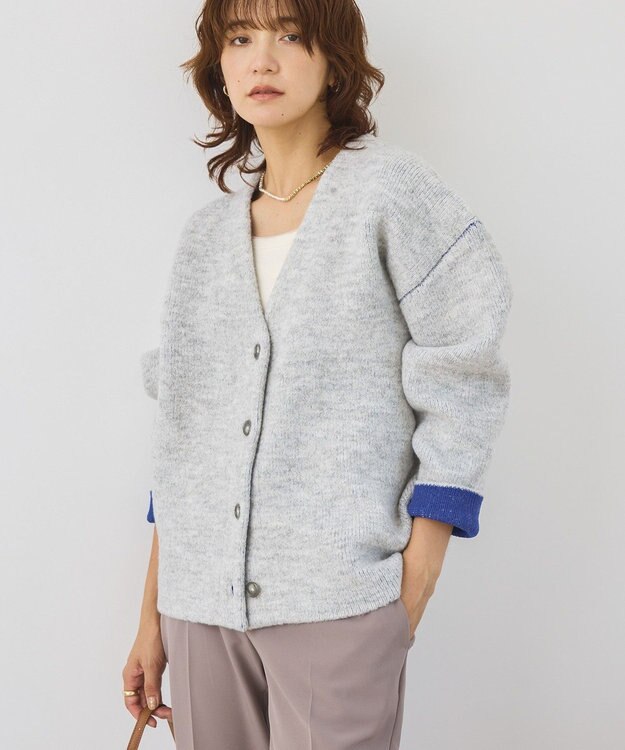 AMERICAN HOLIC ＶネックＷフェイスニットカーディガン Light Gray Mixture