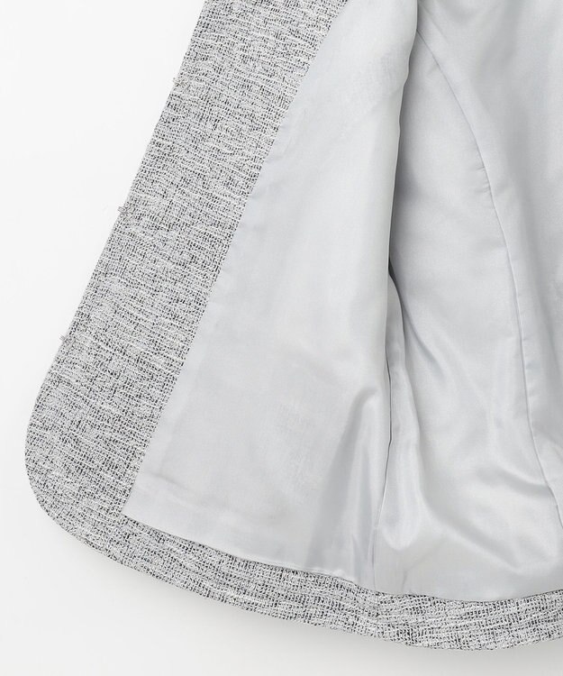 ANY SIS S ミニライトボーダー ノーカラージャケット グレーシャンブレー