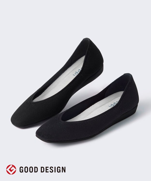 steppi 【洗える/撥水】 トリムスクエア パンプス ブラック