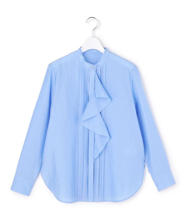 ICB 【2WAY】 セシェシルキーローン ラッフルブラウス サックス