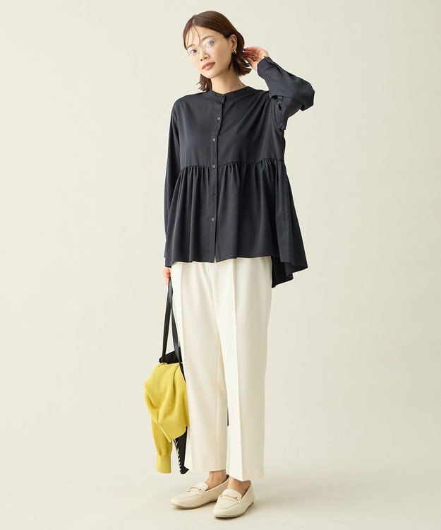 ANY エニィファンクションペプラムブラウス スレート