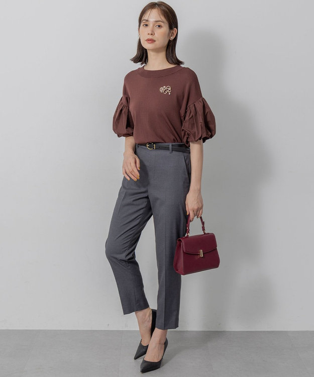 組曲 【加藤ローサさん着用】トップハンドル ハンドバッグ ワイン系