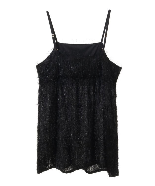 Green Parks ラメフリンジカットキャミソールビスチェ Black