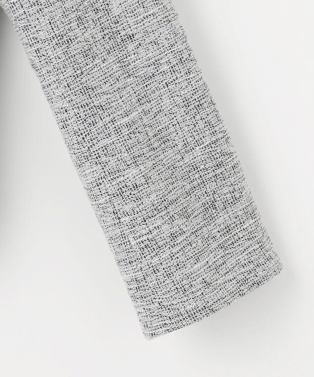 ANY SIS S ミニライトボーダー ノーカラージャケット グレーシャンブレー