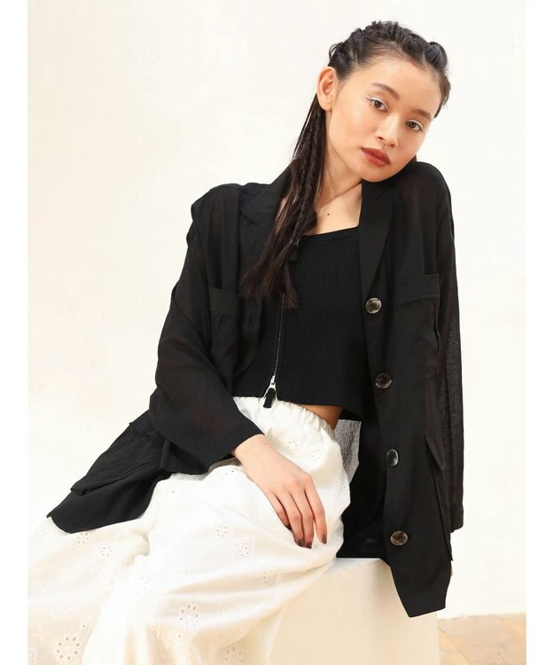 Green Parks ■ＥＳＣＡＲ　シアーミリタリージャケット Black