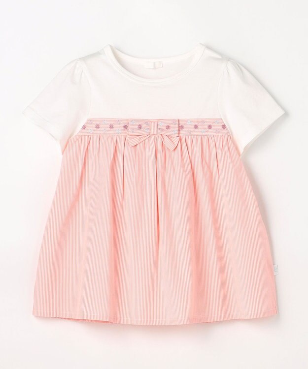 組曲 KIDS  【110-140㎝】 フラワーリボンチュニック ピンク