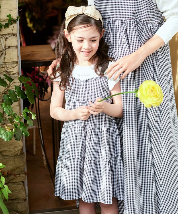 ANY KIDS サッカー ギンガム ワンピース ブラック系