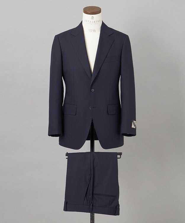 GOTAIRIKU 【御幸毛織】Superio160 ウールカシミヤ スーツ（ネイビーストライプ） ネイビー系8