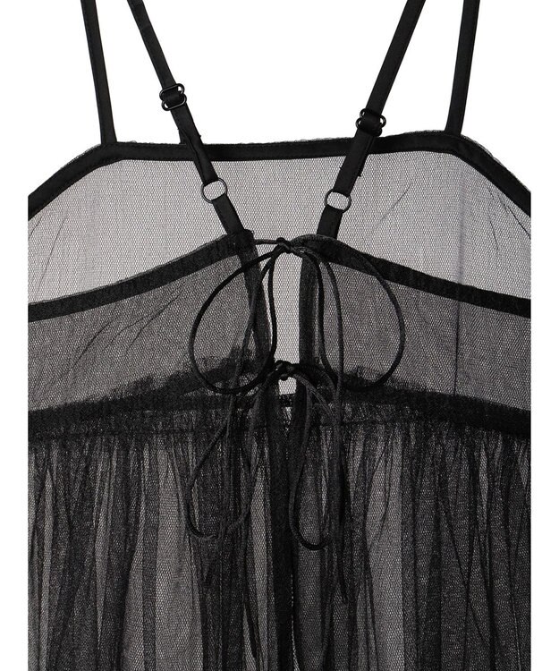 Green Parks リバーシブルチュールビスチェ Black