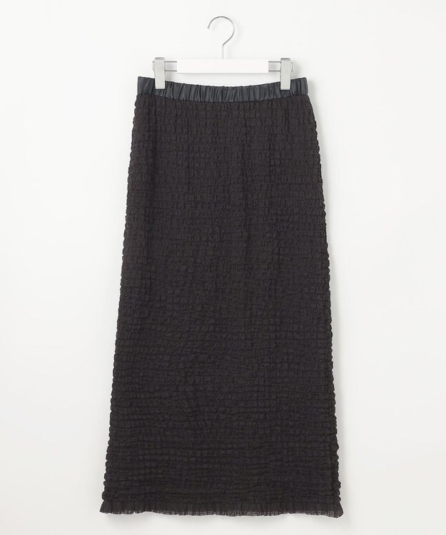 23区 L 【GOLD LABEL】シュリンクレース スカート ブラック系