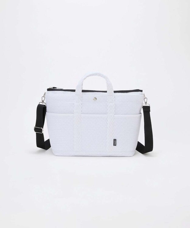 TOPKAPI 【Breath TOPKAPI】ポリメッシュ ショルダー付き A4 トートバッグ ホワイト