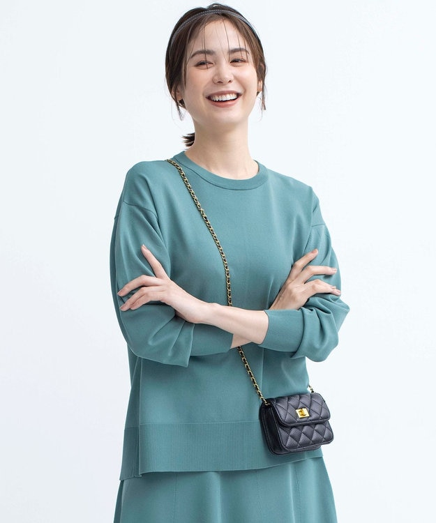 組曲 【WEB限定カラーあり】MINA バックリボンニットプルオーバー グリーン系