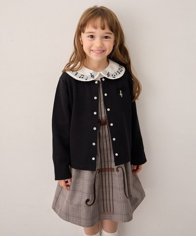 ANY KIDS メロディジャンパースカート ブラウン×チェック