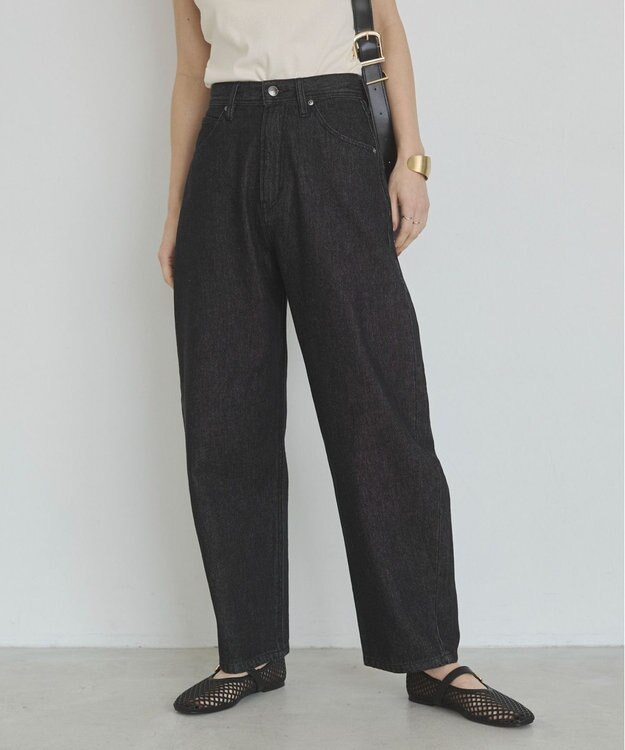 WEGO 【ANGIE VINTAGE/SMLサイズ展開】カーブデニムパンツ ブラック