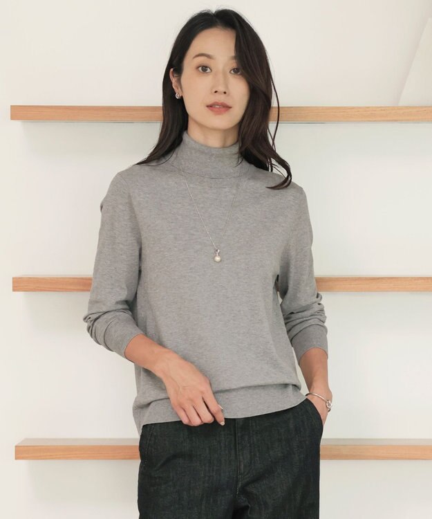 J.PRESS LADIES L 【ご好評につき新色追加！・WEB限定カラーあり・洗える】PRINCE タートルネック ニット トップグレー系