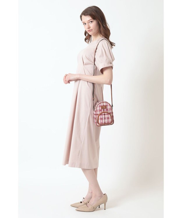 DAKS ウォーターチェックショルダーバッグ ブラウン