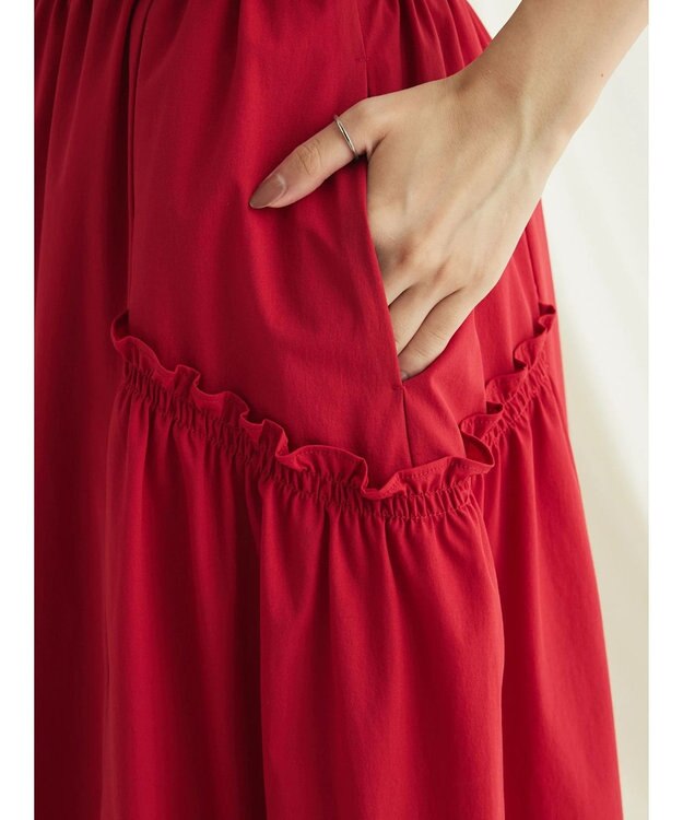 CRAFT STANDARD BOUTIQUE サイドフリルギャザースカート Red