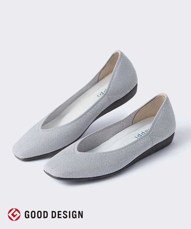 steppi 【洗える/撥水】 トリムスクエア パンプス シルバー