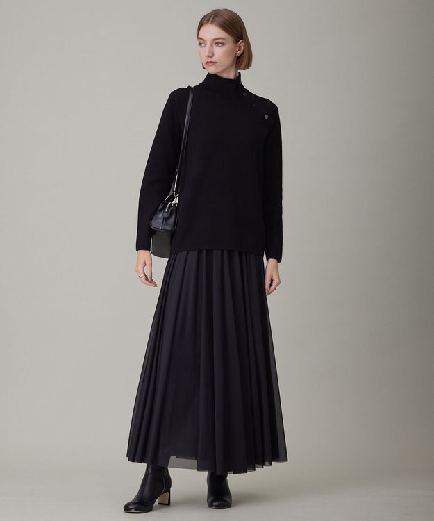 ICB 【洗える】ハイゲージチュール スカート ブラック系