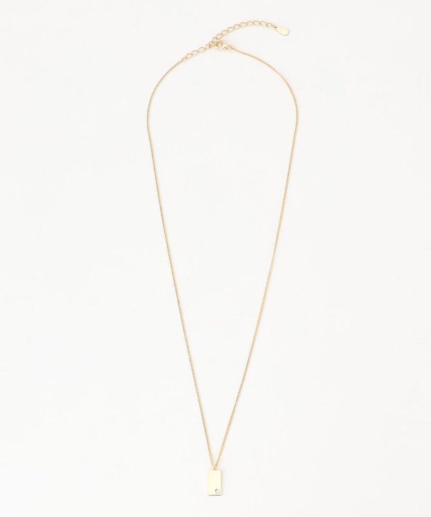 ICB 【SILVER925】メレダイヤモンド プレートネックレス ゴールド系