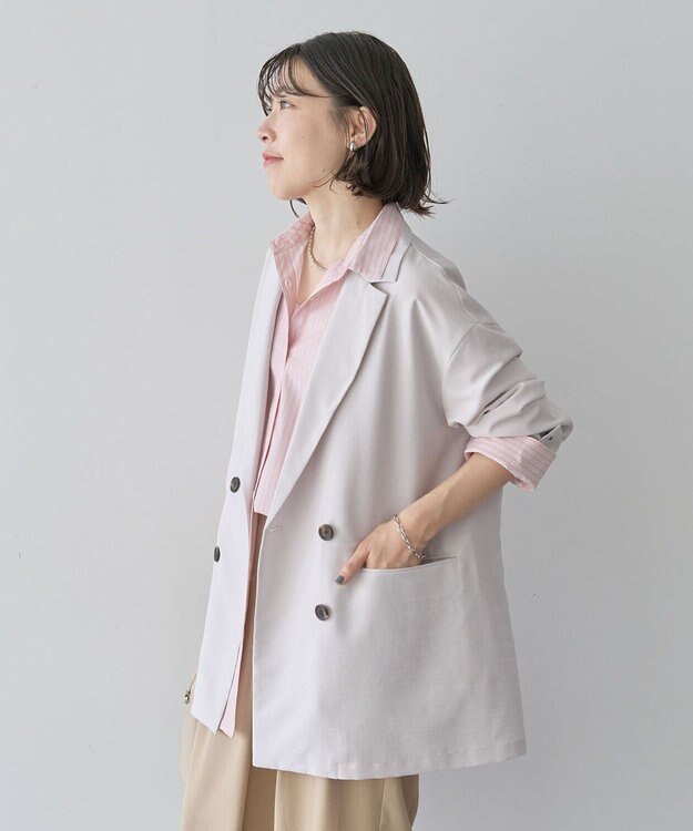 Green Parks オーバーサイズＷ釦ライトジャケット Light Gray