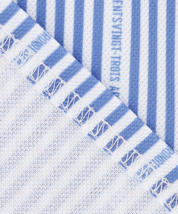 23区GOLF 【キングサイズ】ロゴストライプ 長袖シャツ サックスブルー系2