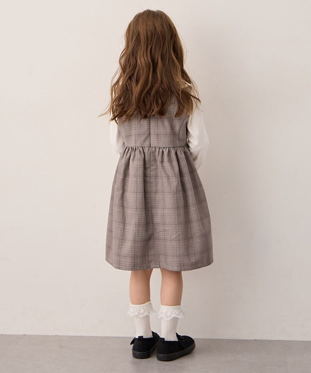 ANY KIDS メロディジャンパースカート ブラウン×チェック