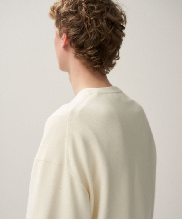 ATON FINE WOOL MELTON | クルーネックセーター - UNISEX OFF WHITE