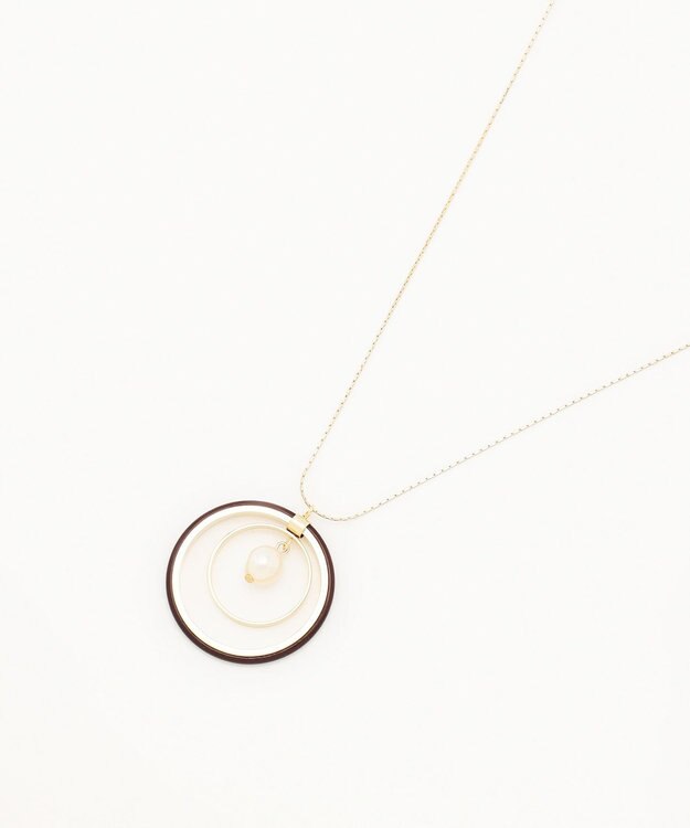 ANY サークルリングネックレス ブラウン