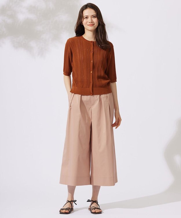 自由区 L 【カタログ掲載・洗える】タックガウチョ パンツ クラウドローズ