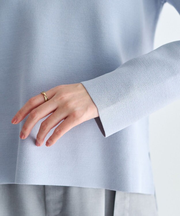 YECCA VECCA 2way襟付きレースニット Grayish Blue