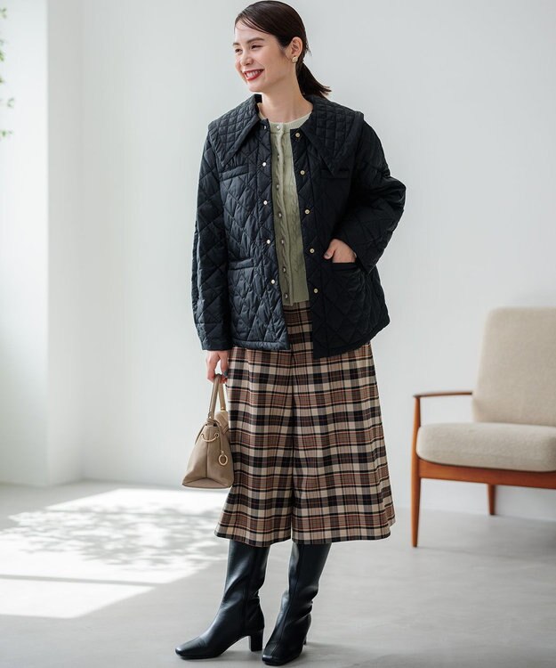 組曲 【WEB限定】ウールライクストレッチ フレアパンツ ベージュ系3