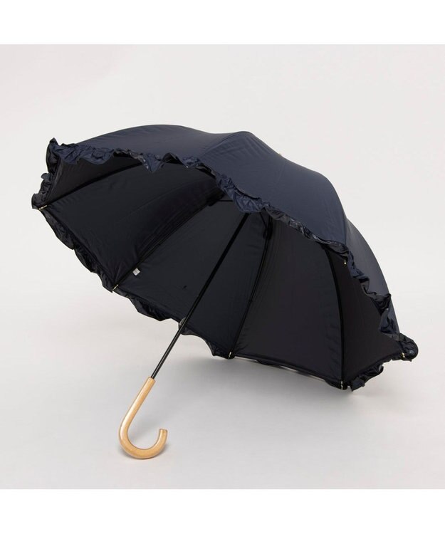 UNBILLION カシュネ cachenez / 【晴雨兼用】【日傘】 UV カット率99％以上 PUビッグフリルショートパラソル ネイビー