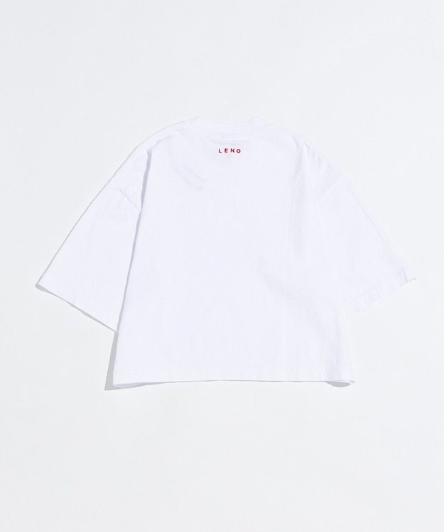 LENO EMBROIDERY  T-SHIRT / 刺繍Tシャツ WHITE×RED