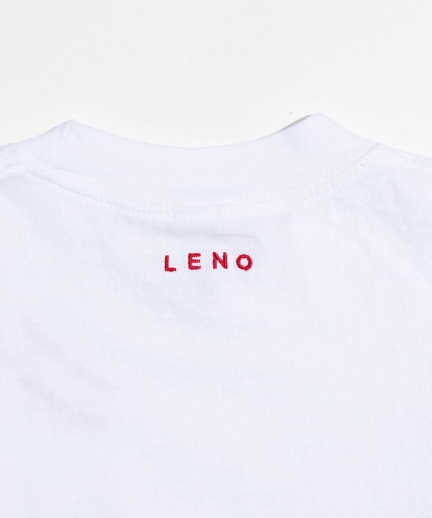 LENO EMBROIDERY  T-SHIRT / 刺繍Tシャツ WHITE×RED