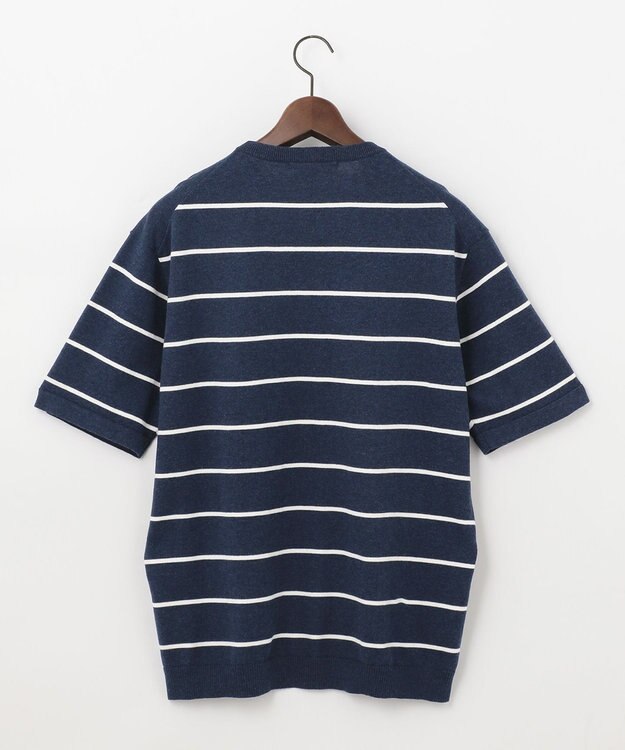 JOSEPH ABBOUD MOUNTAIN 【SPACE／UNISEX】OGコットンストレッチボーダー ニットTシャツ ネイビー系2