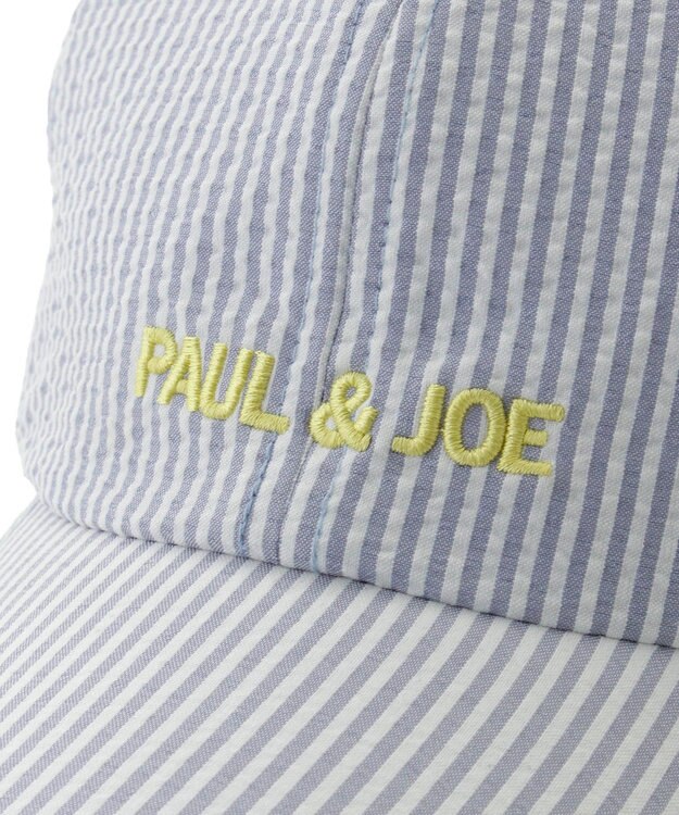 MOONBAT PAUL&JOE ACCESSOIRES(ポール&ジョー）ロゴ入り 深キャップ 帽子 ネコチャーム付 UVカット ペールスカイ